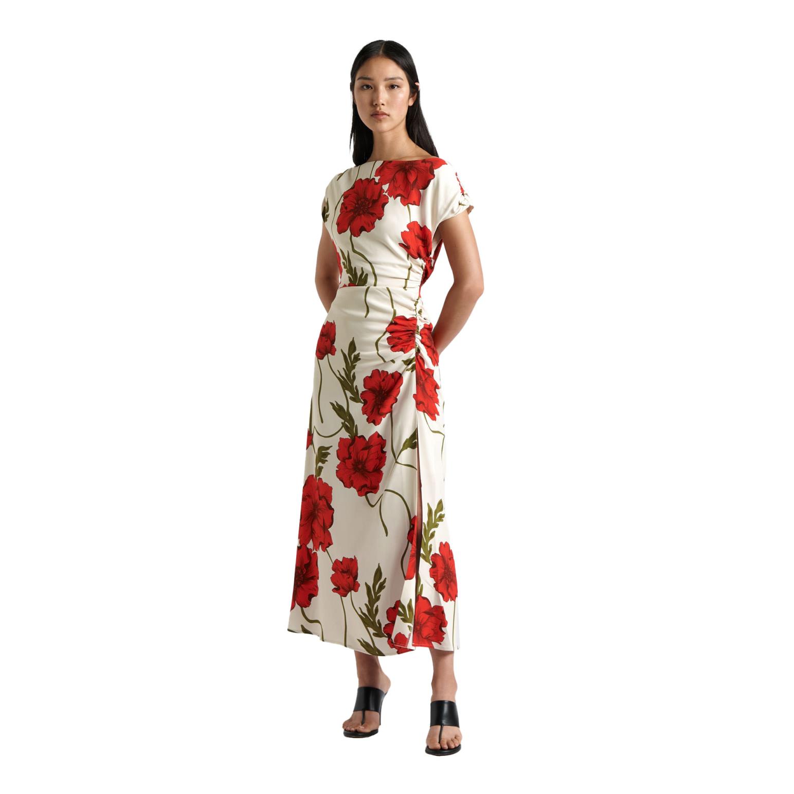 Cue Poppy Draped Midi Dress